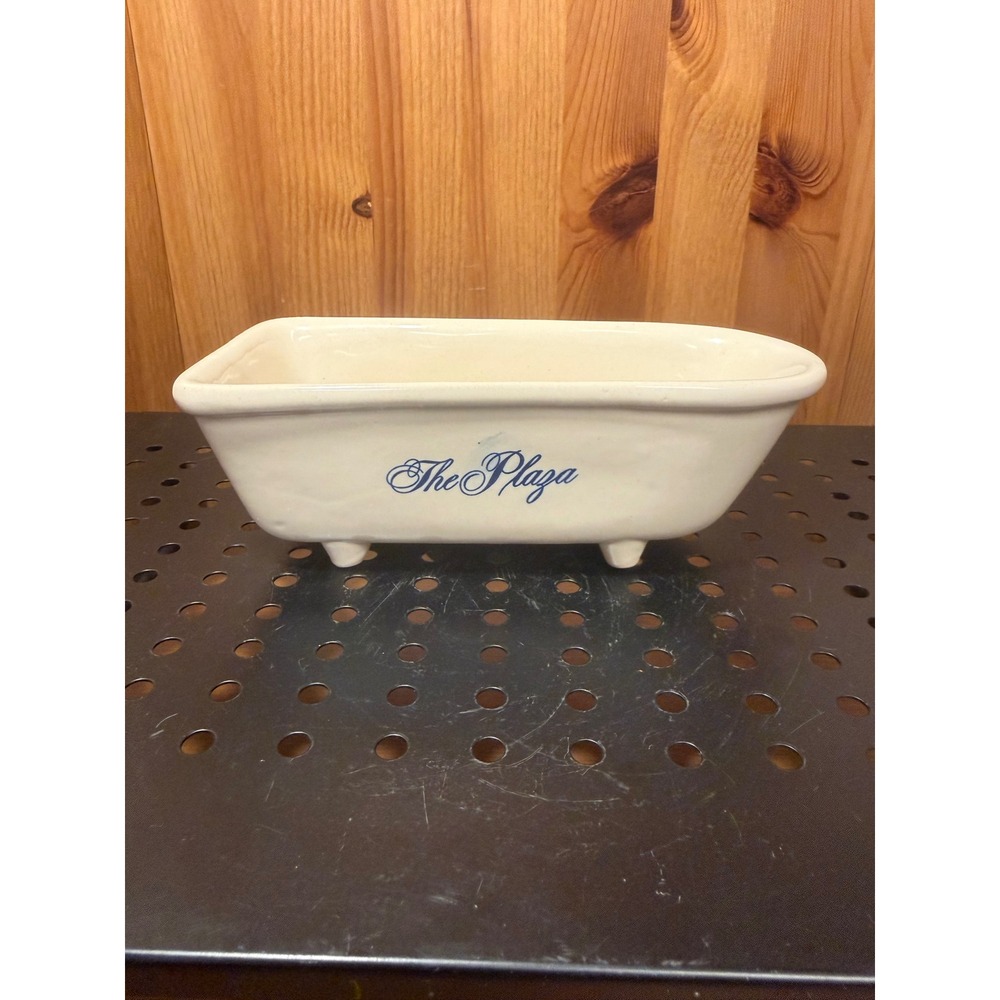 The Plaza Hotel 75th Anniversary 1907-1982 Ceramic Bathtub Dish Souvenir